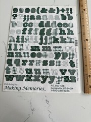Making Memories Large Forest Green Upper/Lower Case ABC/123 Scrapbooking
