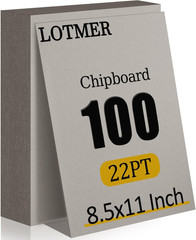 100 Pack Chipboard Sheets, 8.5 X 11 Inch 22PT Heavy Duty Chipboard