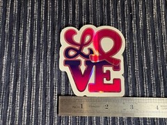 Breast Cancer Awareness Sticker Lot Of 10 “Love” 2-3/4 X 3 Pink Ribbon