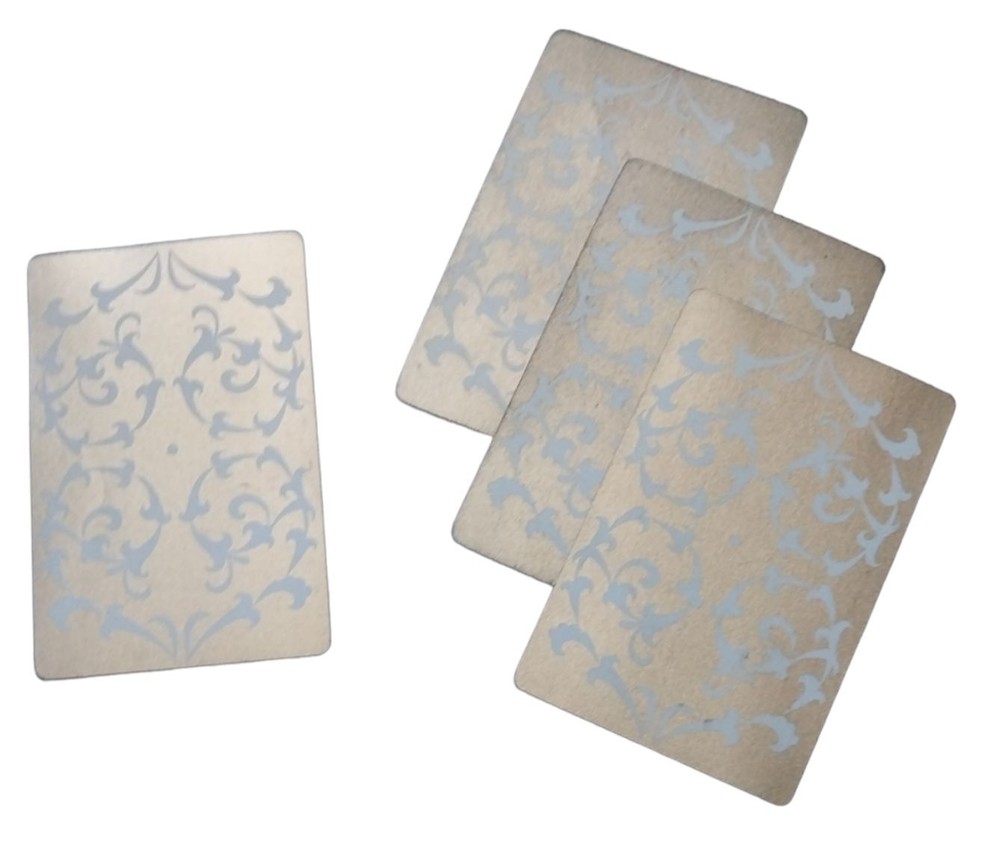 4 Single Swap Playing Cards Collage Gold Design Scrapbook Junk Journal Paper
