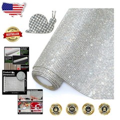 Car Rhinestone Sheets Self-Adhesive 2mm Crystal Gems Decor 15.8″x39.4″ Shiny