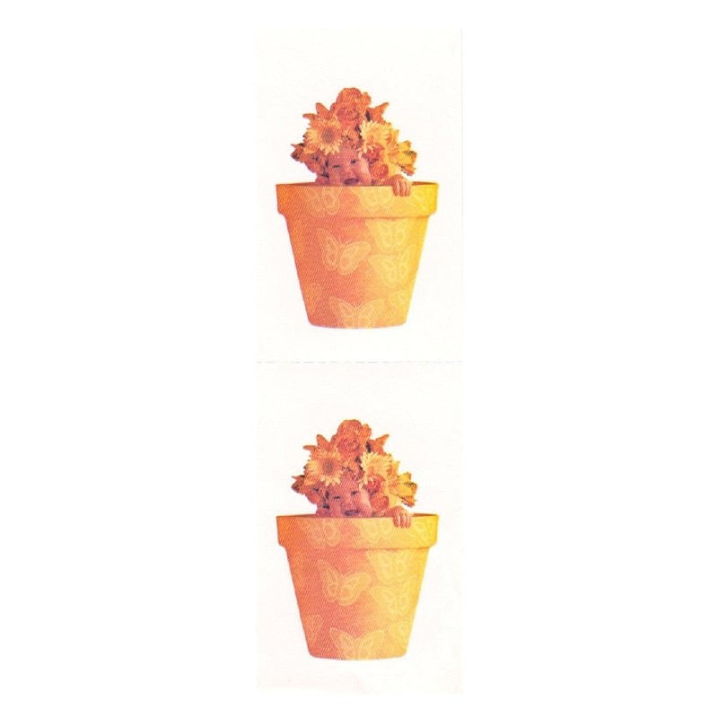 Michel & Company Retro Sticker Seal (Baby x Flower Pot)