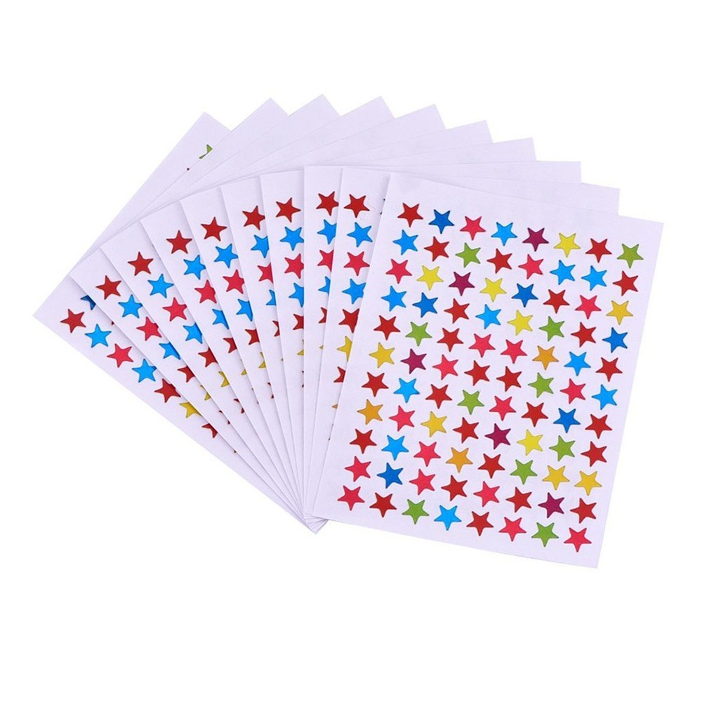 Color Star Stickers for Teacher Supplies in Household 10 Sheets