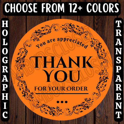 40 THANK YOU CUSTOM STICKERS 2″ LABELS SEALS SHOP REVIEW SCRATCH RESISTANT