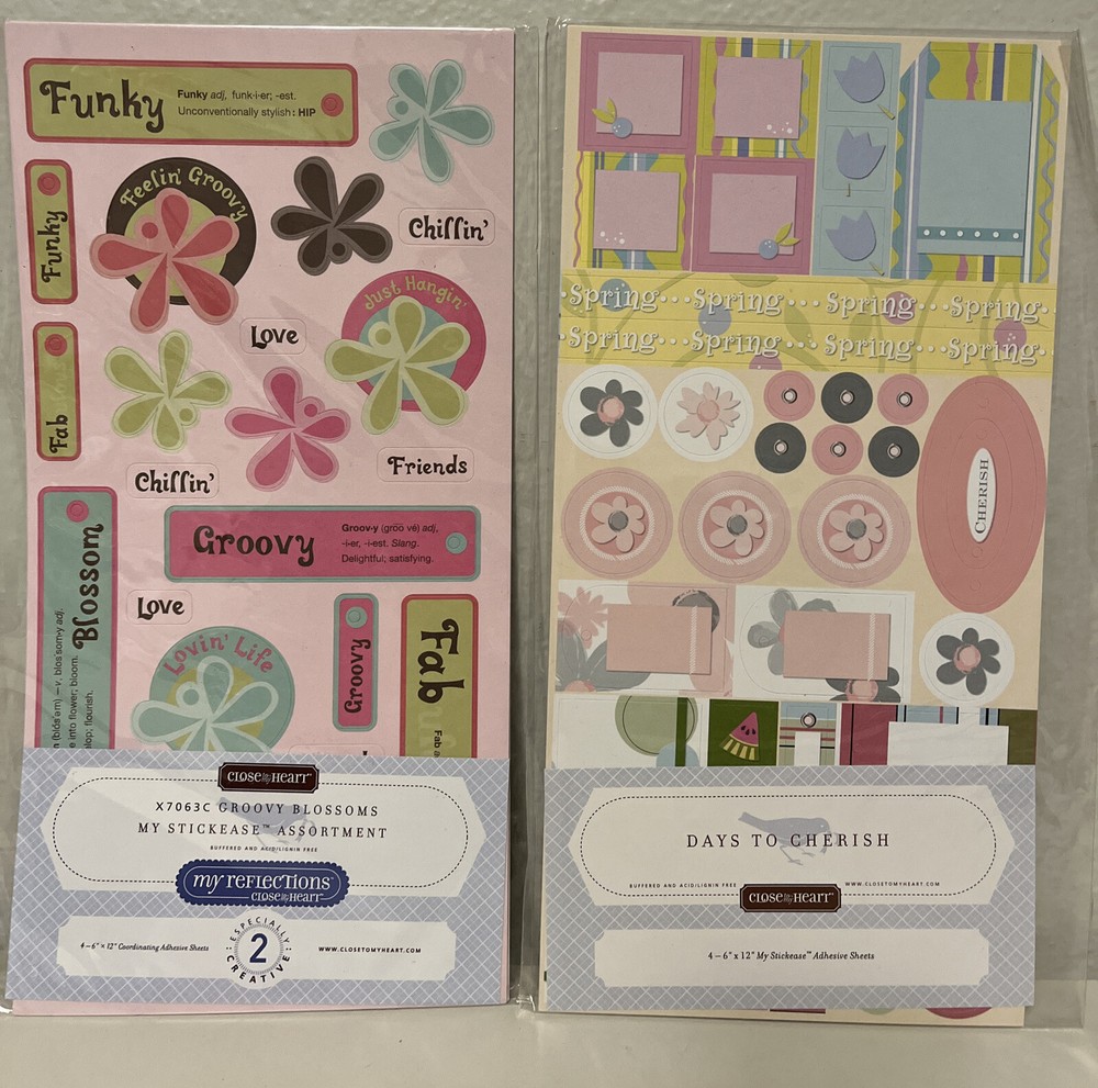 CLOSE TO MY HEART NEW Groovy Blossoms & Days To Cherish MY STICKEASE ASSORTMENT