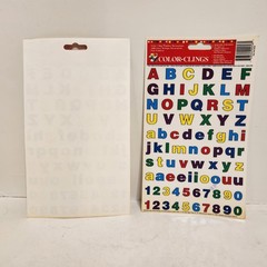 Vtg Window Color Static Clings Sheets Lot of 8, Alphabet, Words, Animals, Money