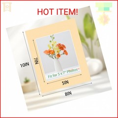 Prudiut 15 Pack 8×10 Picture Mats, Mixed Colors Frame Mattes for 5×7 Pictures Ph
