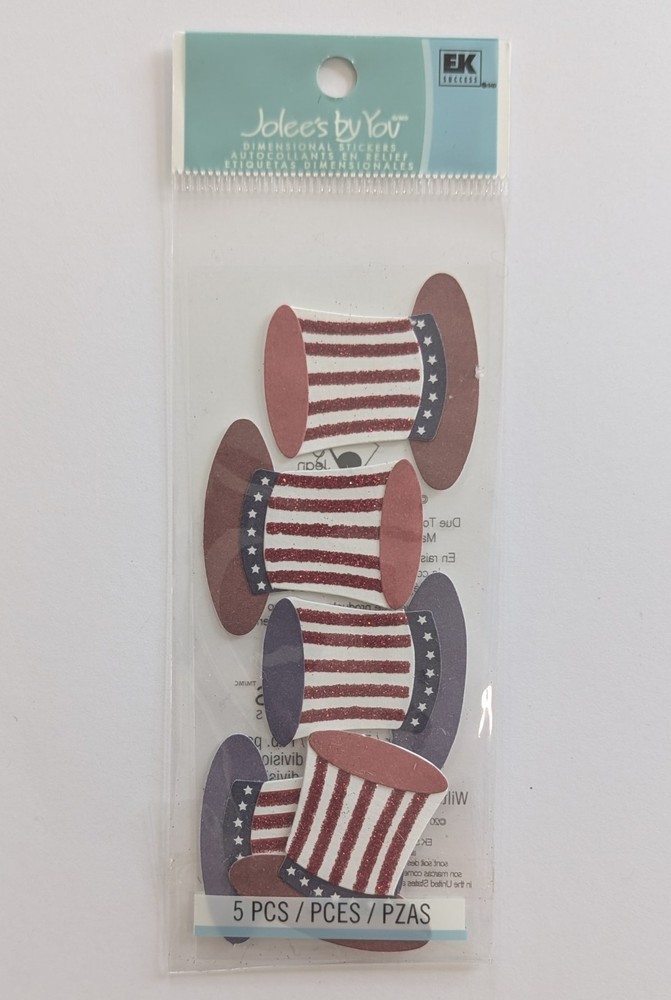 RARE Jolee’s MINI Patriotic Hats July 4th Scrapbooking Stickers