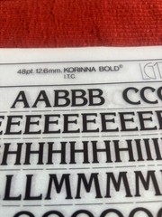 4 Letraset INSTANT LETTERING Transfer Letters Korinna BOLD 48pt 1