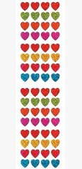 HAMBLY STUDIOS STICKERS PRISMATIC MULTICOLOR MINI HEARTS RED GREEN PINK VINTAGE