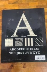 The Paper Studio Chipboard Letters Black & Cream Uppercase 4 Patterns 26 Letter