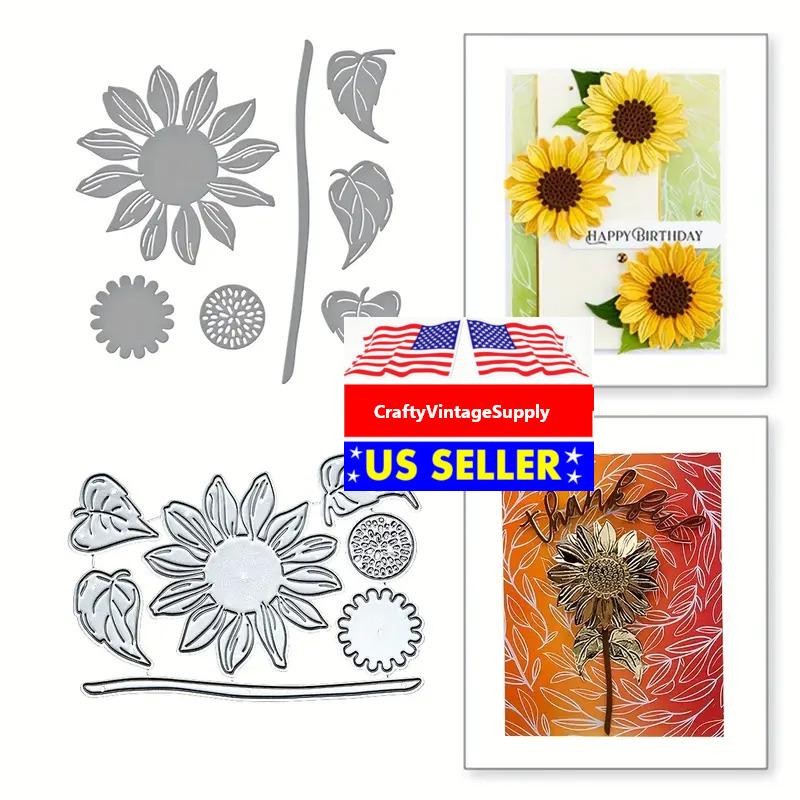 Sunflower daisy leaves fall harvest metal cutting die cut
