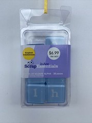 JoAnn Scrapbook Essentials 26 Piece • Light Blue Square Alpha