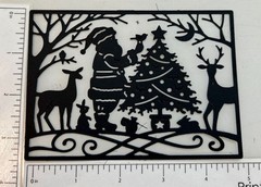 Christmas Die Cuts *St. Nick Christmas Scene * Set of 16 * Black or White