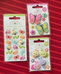 #D88 DOODLEBUG SHAPE SPRINKLES BUTTERFLY & BUGS DOODLE-POPS 3D STICKERS