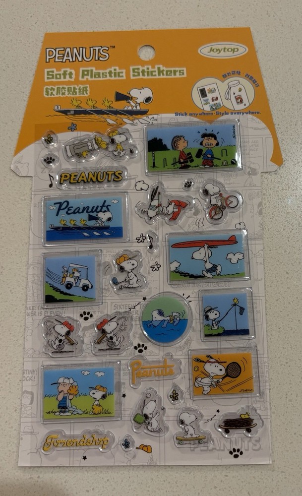 Peanuts Snoopy Soft Plastic Stickers
