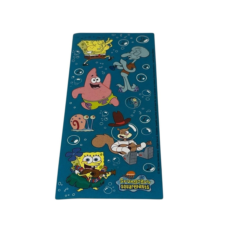 Vintage 2002 SPONGEBOB SQUAREPANTS Stickers Nickelodeon One (1) Sheet