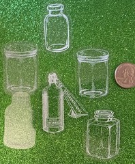 SMALL WHITE DECORATIVE JAR Mylar Stickers•Canning•Vase •Food•Glass•Card Making