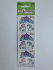 Sandylion Sticker Prismatic Unicorn/Castle 1 Sheet NIP Sealed Retired VTG
