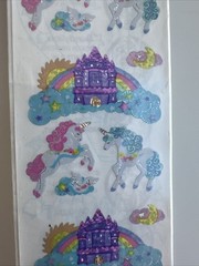 Sandylion Sticker Prismatic Unicorn/Castle 1 Sheet NIP Sealed Retired VTG