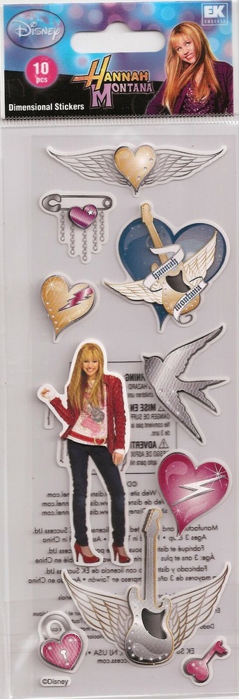 Licensed Hannah Montana Heart Wings Guitar 3D stickers! 74705 Fast, FREE ship!
