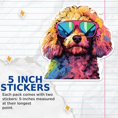 Bliss Monkey Co. Poodle Dog Stickers 5 Inches