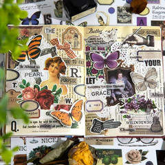 Vintage Scrapbooking Sticker Book for Adults – 800+ Washi Journaling Stickers Ep