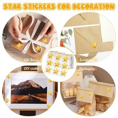 1500 Pcs Holographic Gold Stars Stickers 1 Inch Self Adhesive Foil Star Stick…
