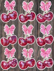 Disco Ball Cherries Die Cut Vinyl Stickers Scrapbooking Laptop Waterbottle