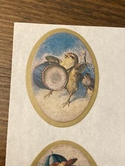 Oval Easter Rare Antique Are Bunny Eggs Sticker Sheet (missing Some) HTF Vintage