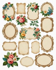 Vintage Style Floral Embellishments Junk Journal Scrapbook Choose A Set