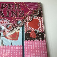 eeBoo Valentine Paper Chain kit featuring vintage-style illustrations of hearts