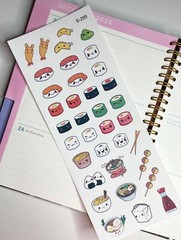 Sushi, Japanese Food, Snack, Pizza, Taco :Handmake Erin Condren Planner Sticker