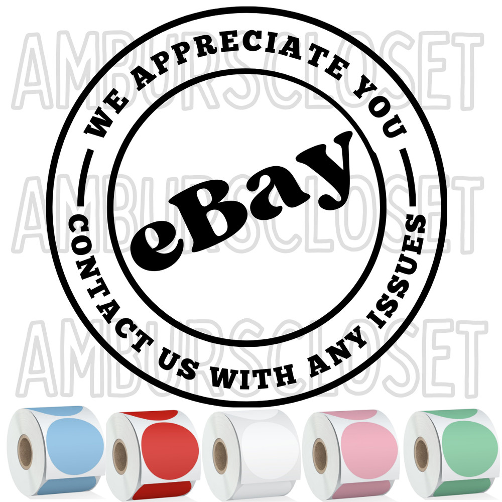 EBAY STICKERS 2″ ENVELOPE ROUND LABELS SEALS SHOP SMALL WATERPROOF THANK YOU