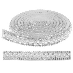 2 Rolls Rhinestone Lace Self Adhesive Crystal Stickers Bling Strip
