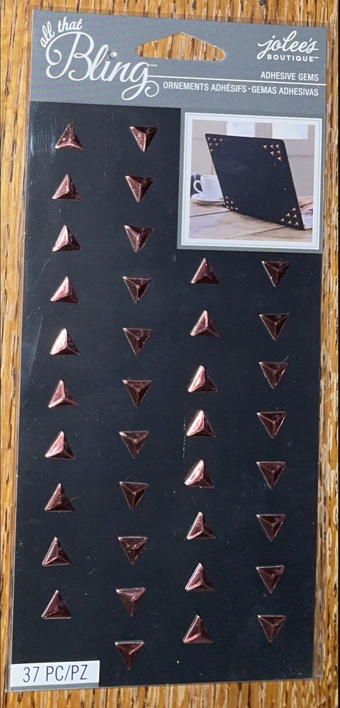 Jolees Bling Rose Gold Studs Triangle Wedding Card Making 3D Scrapbook Stickers