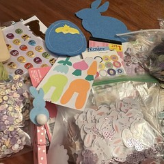 Easter Spring Scrapbooking Crafting Lot Hundreds Stickers Ribbon Misc Tons