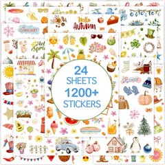 Slapaflife Planner Stickers (24 Page, 1000+ Stickers, Multicolor, Multicolor