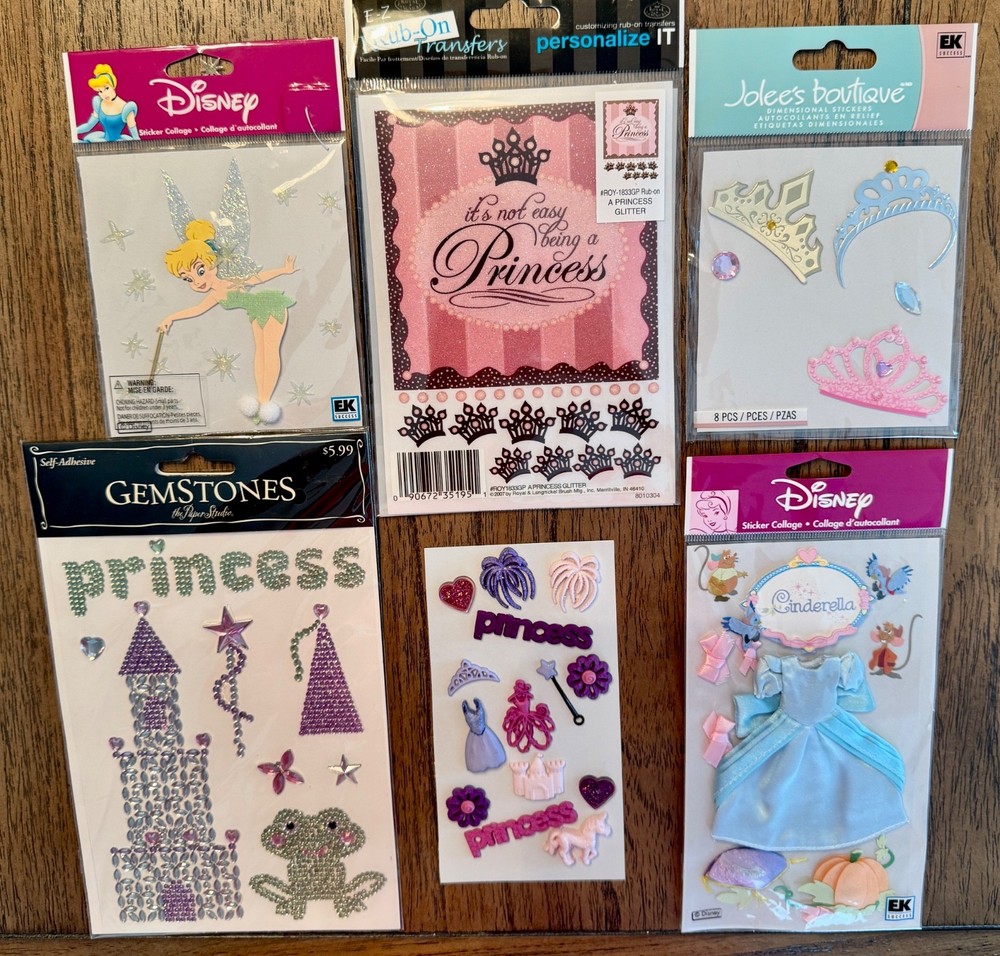 Scrapbook Sticker/Embellishments DISNEY CINDERELLA, TINKERBELLE, PRINCESS CASTLE
