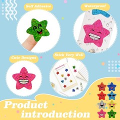 700Pcs Smiley Face Star Stickers for Kids Reward, 1inch 8 Colored Sparkly Foi…