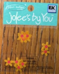 Lot #7 – 5 Packages Jolees Mini Flowers Red Orange Yellow Blue White Scrapbook
