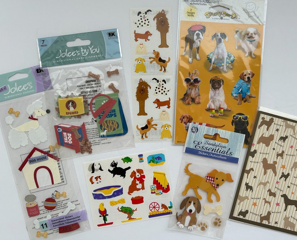 Huge Lot of Dog, Doggy, Puppy, Poodle & Dog Treat Stickers Grossman’s & More