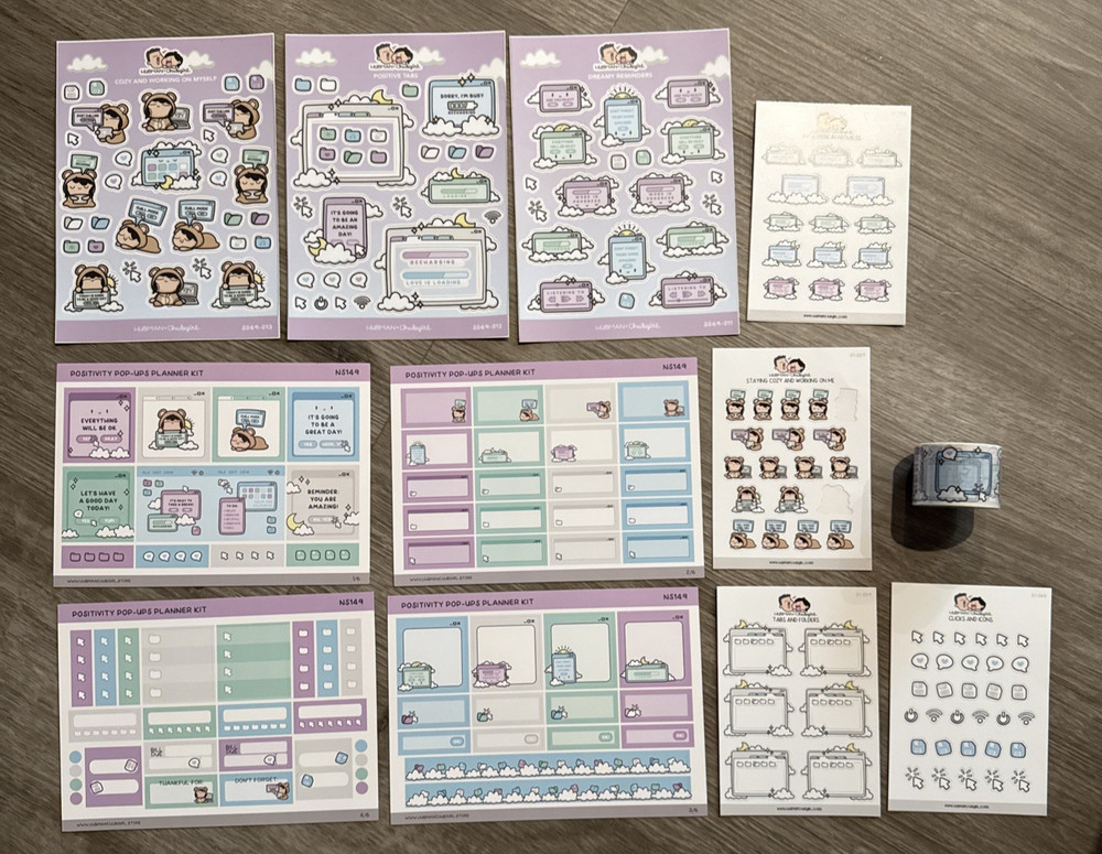 Hubman And Chubgirl Pop-Ups Planner Kit Planner Stickers Washi Tape