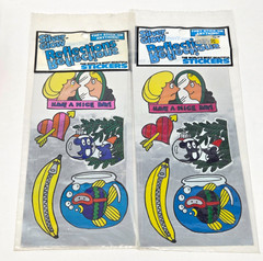 VINTAGE 1983 GORDY SILVER GLOW REFLECTION STICKERS NEW SEALED MIRROR HEART FISH