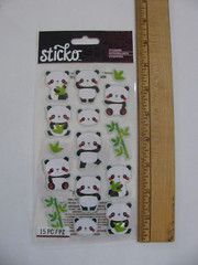 Sticko Stickers ROLLY POLLY PANDAS 15 Pieces NOS