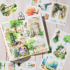 Scrapbook Sticker , 20 Sheets Journaling Stickers, Junk Journal Supplies, Pre-Cu