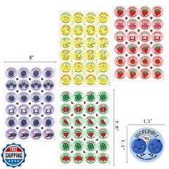 VKPI Scratch and Sniff Stickers, 864 Pieces Fruits and Foods Smelly Stickers,