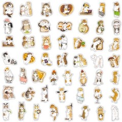 50pcs Cute Cats Stickers, Cat Lover, water bottle laptop no residue, 210