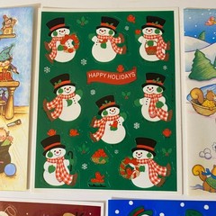 Vintage Christmas Stickers Set Hallmark Gibson AGC