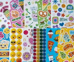 10 Retro Sticker Pack Happy Face Vibes Food Fruit Dessert Smiley Faces 70 80 90